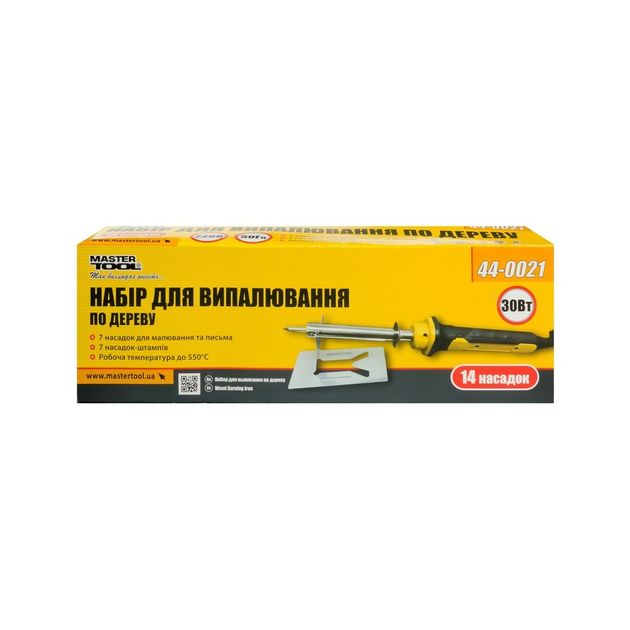 Набор для выжигания MASTERTOOL 30 Вт, 14 насадок, 44-0021, фото , изображение 4 | SNABZHENIE.com.ua