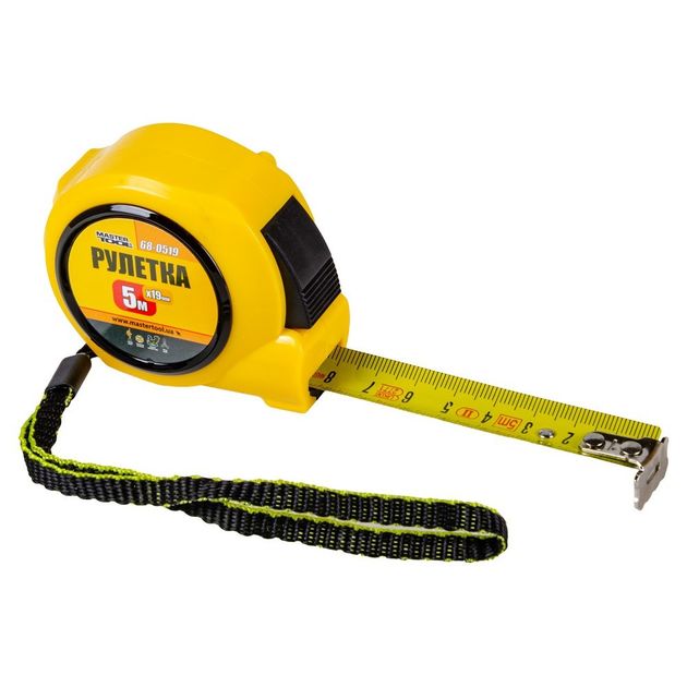 Рулетка MASTERTOOL 5 м с автоматическим фиксатором 68-0519, фото  | SNABZHENIE.com.ua