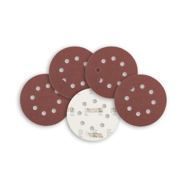 Круг шлифовальный MASTERTOOL 125 мм, 8 отверстий, зерно 80, 5 шт, фото , изображение 3 | SNABZHENIE.com.ua Круг шлифовальный MASTERTOOL 125 мм, 8 отверстий, зерно 80, 5 шт, фото , изображение 3 | SNABZHENIE.com.ua