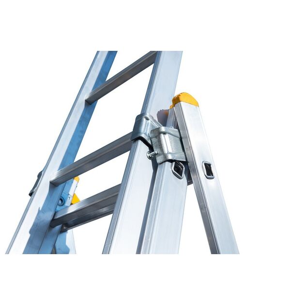 Лестница алюминиевая MASTERTOOL 3-секционная, 3х9 ступеней, фото , изображение 3 | SNABZHENIE.com.ua Лестница алюминиевая MASTERTOOL 3-секционная, 3х9 ступеней, фото , изображение 3 | SNABZHENIE.com.ua