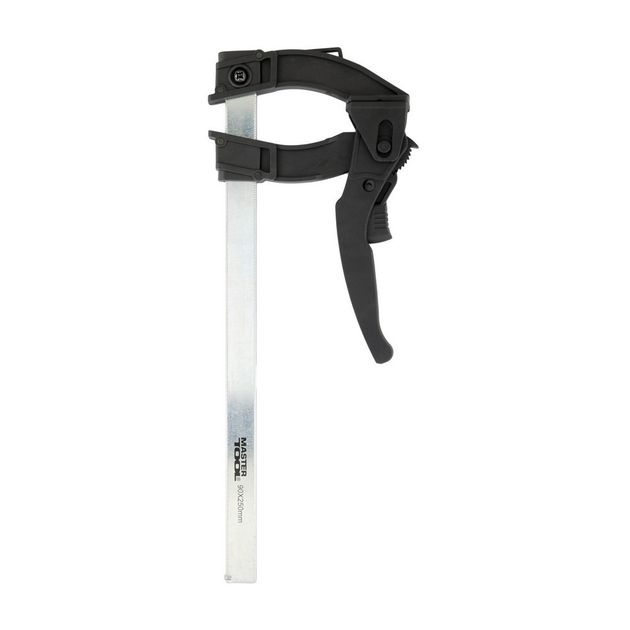 Струбцина реечна швидкозажимна MASTERTOOL тип F 250х90 мм сила зажиму 600 Н 07-0014, фото  | SNABZHENIE.com.ua