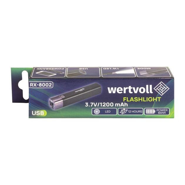 Фонарь WERTVOLL 3 режима LED, Li-ion 1200 мАч, 7000 K, Powerbank, черный, фото , изображение 9 | SNABZHENIE.com.ua Фонарь WERTVOLL 3 режима LED, Li-ion 1200 мАч, 7000 K, Powerbank, черный, фото , изображение 9 | SNABZHENIE.com.ua