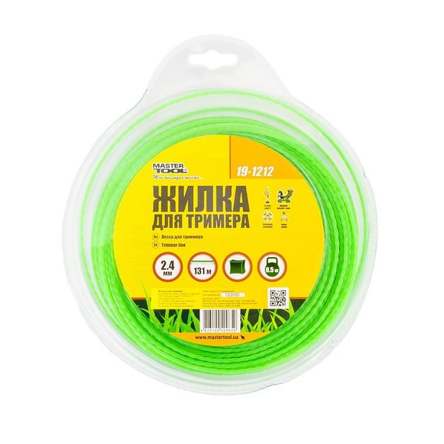 Леска для триммера MASTERTOOL КВАДРАТ КРУЧЕНИЙ 2.40 мм 131 м (блистер) 19-1212, фото , зображення 2 | SNABZHENIE.com.ua Леска для триммера MASTERTOOL КВАДРАТ КРУЧЕНИЙ 2.40 мм 131 м (блистер) 19-1212, фото , зображення 2 | SNABZHENIE.com.ua