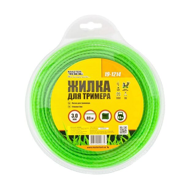 Леска для триммера MASTERTOOL КВАДРАТ КРУЧЕНИЙ 3.00 мм 89 м (блистер) 19-1214, фото , зображення 2 | SNABZHENIE.com.ua Леска для триммера MASTERTOOL КВАДРАТ КРУЧЕНИЙ 3.00 мм 89 м (блистер) 19-1214, фото , зображення 2 | SNABZHENIE.com.ua