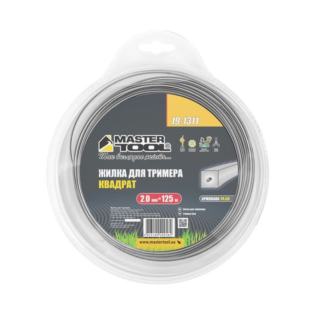 Леска для триммера MASTERTOOL квадрат 2.00 мм 125 м (блистер), фото , изображение 2 | SNABZHENIE.com.ua Леска для триммера MASTERTOOL квадрат 2.00 мм 125 м (блистер), фото , изображение 2 | SNABZHENIE.com.ua