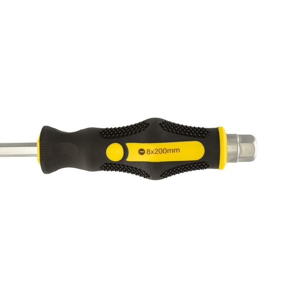 Отвірка ударна шліцева магнітна MASTERTOOL EXTERNAL HEX SL8х200 мм з ручкою TPR покриттям 49-6820, фото , зображення 5 | SNABZHENIE.com.ua