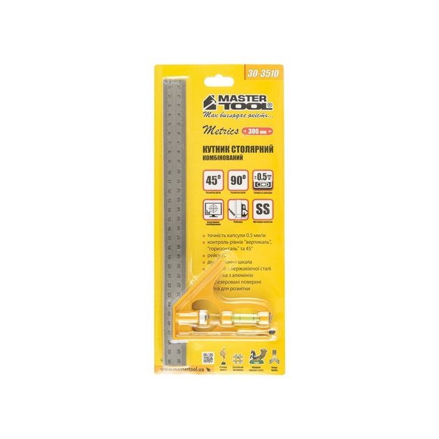 Угольник столяра MASTERTOOL 300 мм с капсулой AL-SS 30-3510, фото , изображение 6 | SNABZHENIE.com.ua Угольник столяра MASTERTOOL 300 мм с капсулой AL-SS 30-3510, фото , изображение 6 | SNABZHENIE.com.ua