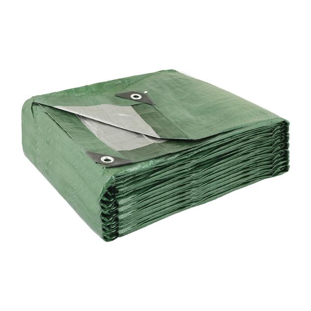 Тент MASTERTOOL 10х12 м двусторонний хаки/серебро 89-1012, фото  | SNABZHENIE.com.ua