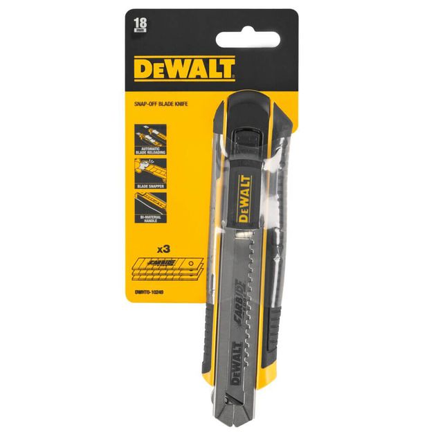 Нож SLIDER CARTRIDGE 18 мм с отламывающимися сегментами DeWALT, фото , изображение 3 | SNABZHENIE.com.ua Нож SLIDER CARTRIDGE 18 мм с отламывающимися сегментами DeWALT, фото , изображение 3 | SNABZHENIE.com.ua