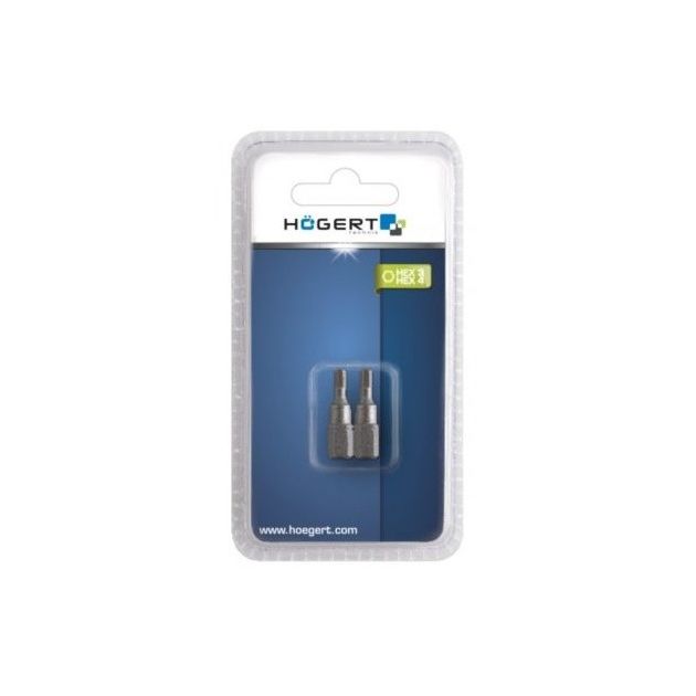 Биты HEX 3 и 4, 25 мм, сталь S2, 2 шт. HOEGERT HT1S359, фото  | SNABZHENIE.com.ua