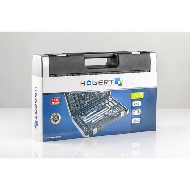 Набор инструментов 60 шт. HOEGERT HT1R470 1/4" и 1/2", фото , изображение 6 | SNABZHENIE.com.ua Набор инструментов 60 шт. HOEGERT HT1R470 1/4" и 1/2", фото , изображение 6 | SNABZHENIE.com.ua