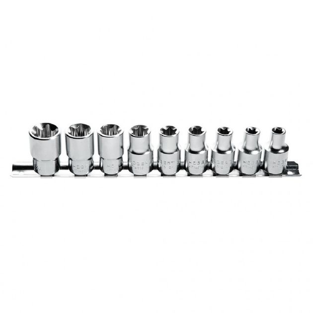Набор торцевых головок TORX 1/2, 9 шт. HOEGERT HT1A880, фото  | SNABZHENIE.com.ua