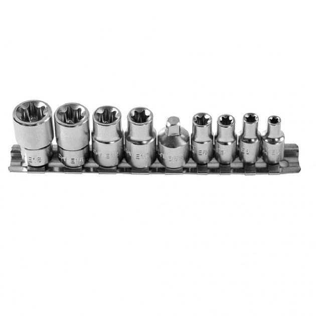 Набор торцевых головок TORX 1/4 и 3/8, 9 шт. HOEGERT HT1A884, фото  | SNABZHENIE.com.ua