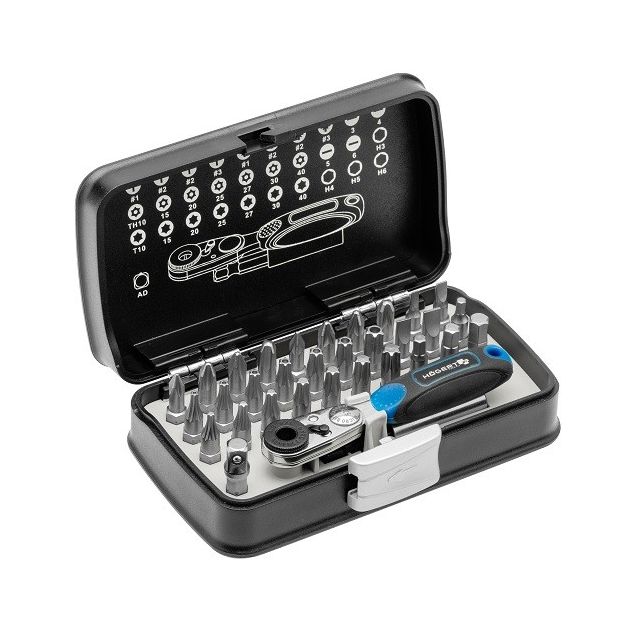 Набор бит с трещоткой 1/4", 33 шт. HOEGERT HT1R460, фото  | SNABZHENIE.com.ua