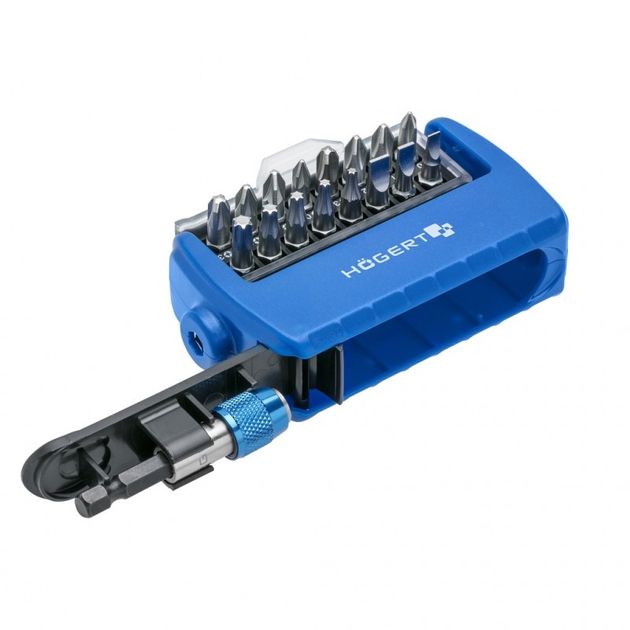 Набор бит с битодержателем 1/4", 17 шт. HOEGERT HT1S401, фото  | SNABZHENIE.com.ua