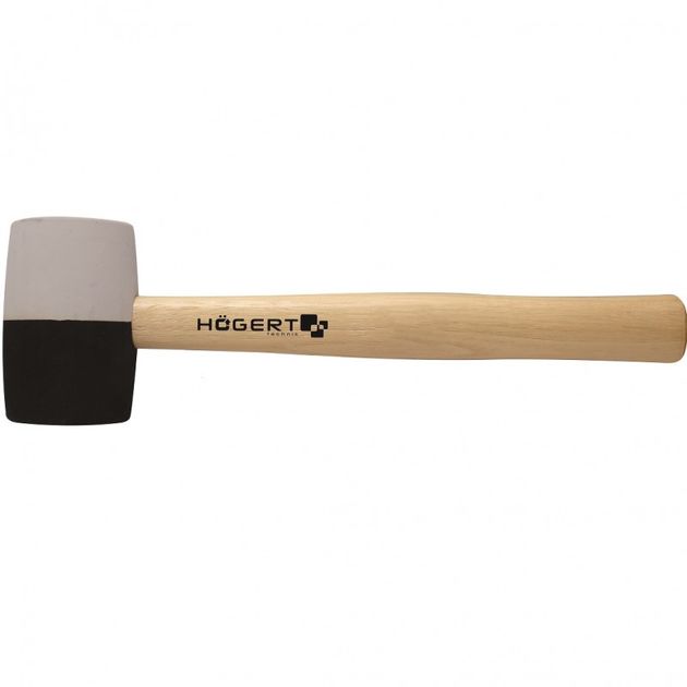 Резиновый молоток 450 г с деревянной рукояткой HOEGERT HT3B044, фото  | SNABZHENIE.com.ua