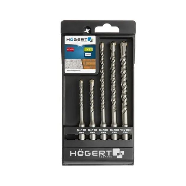 Набор сверл по бетону SDS+, 5 шт., 5-10 мм, HOEGERT HT6D370, фото  | SNABZHENIE.com.ua