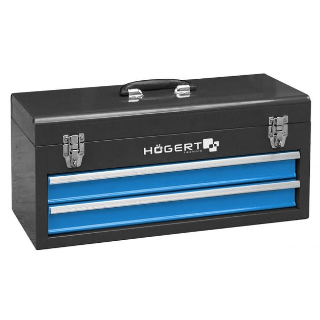 Ящик инструментальный металлический HOEGERT HT7G074, 2 секции, фото  | SNABZHENIE.com.ua