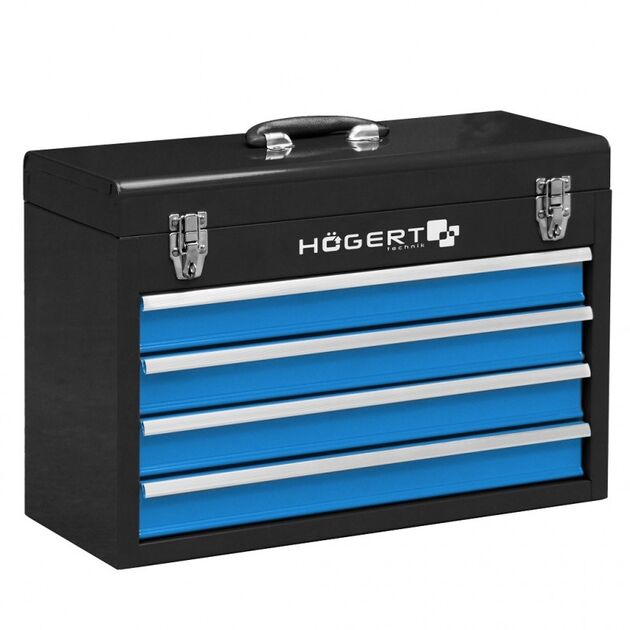 Ящик инструментальный металлический HOEGERT HT7G075, 4 секции, фото  | SNABZHENIE.com.ua