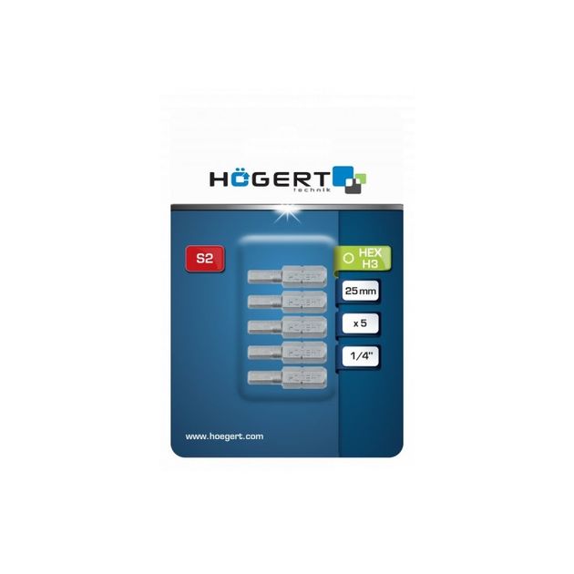 Биты HEX 3,25 мм, 5 шт., HOEGERT HT1S347, фото , изображение 2 | SNABZHENIE.com.ua Биты HEX 3,25 мм, 5 шт., HOEGERT HT1S347, фото , изображение 2 | SNABZHENIE.com.ua