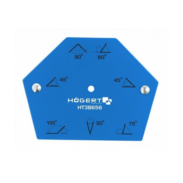 Шестигранный магнитный угольник для сварки, 22,5 кг, 120x90x18 мм HOEGERT HT3B656, фото  | SNABZHENIE.com.ua