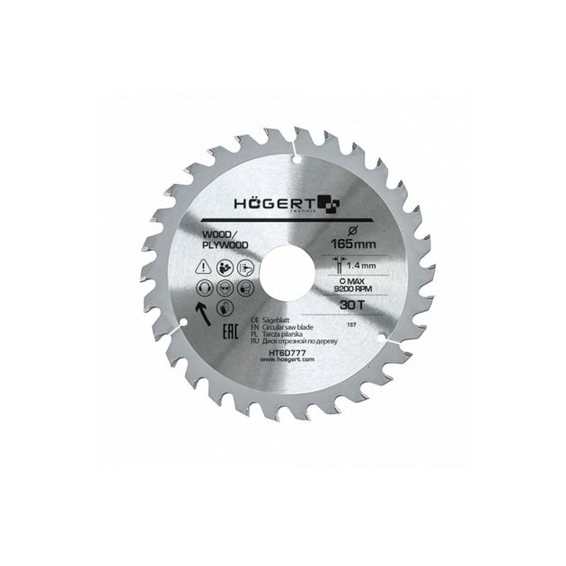 Пильный диск для дерева 165x65Tx30, Mn65 HOEGERT HT6D777, фото  | SNABZHENIE.com.ua