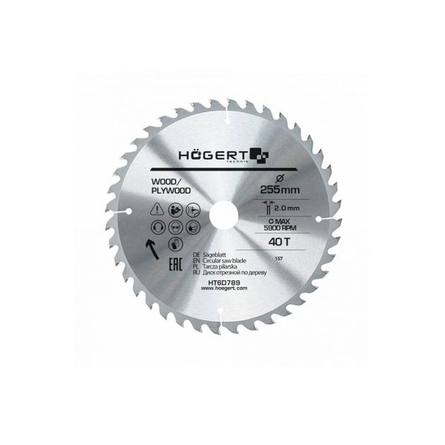 Пильный диск по дереву 255x40Tx30, Mn65 HOEGERT HT6D789, фото  | SNABZHENIE.com.ua