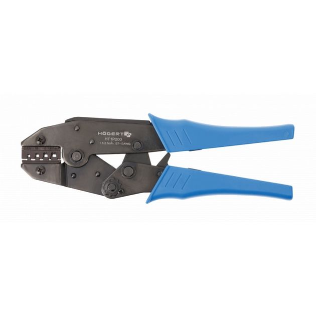 Кліщі для обпресування неізольованих клем 0,1-2.5 мм2 (27 - 13 AWG) HOEGERT HT1P200, фото , зображення 2 | SNABZHENIE.com.ua Кліщі для обпресування неізольованих клем 0,1-2.5 мм2 (27 - 13 AWG) HOEGERT HT1P200, фото , зображення 2 | SNABZHENIE.com.ua