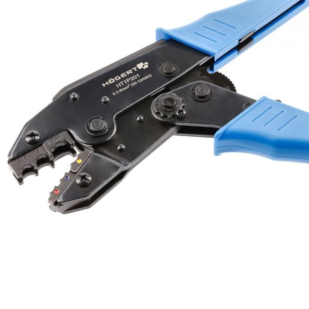Пресс-клещи для клемм 0.5-6.0 мм2 (20-10 AWG) HOEGERT HT1P201, фото , изображение 2 | SNABZHENIE.com.ua Пресс-клещи для клемм 0.5-6.0 мм2 (20-10 AWG) HOEGERT HT1P201, фото , изображение 2 | SNABZHENIE.com.ua