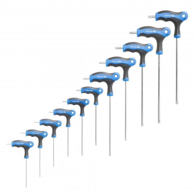Набор TORX security ключей тип T 10 шт HOEGERT HT1W881, фото  | SNABZHENIE.com.ua