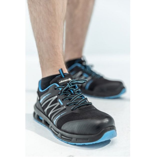 HOEGERT Полуботинки робочі WARNOW, RIPSTOP, S1 PL SR FO, чорносині, фото , зображення 3 | SNABZHENIE.com.ua