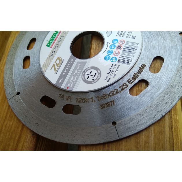 Круг алмазний відрізний DISTAR Esthete 125 x 1,1/0,8 x 8 x 22,23 (1A1R), фото , зображення 20 | SNABZHENIE.com.ua Круг алмазний відрізний DISTAR Esthete 125 x 1,1/0,8 x 8 x 22,23 (1A1R), фото , зображення 20 | SNABZHENIE.com.ua