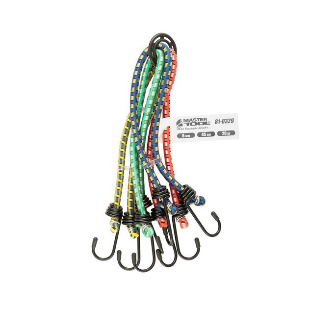 Стяжка груза MASTERTOOL Паук резиновая 8 мм 45 см 8 крюків 81-0329, фото , зображення 4 | SNABZHENIE.com.ua