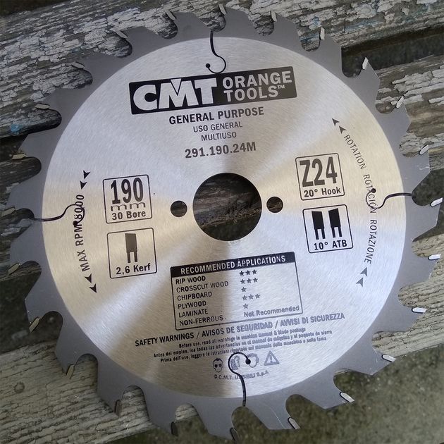 Дисковая пила CMT 190x30 мм, Z 24 для ручных циркулярок, фото , изображение 14 | SNABZHENIE.com.ua