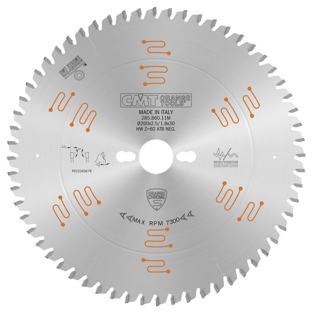 Пила HM D=260 F=30 Z=60 K=2,5/1,8 COMBI3 CHROME, фото  | SNABZHENIE.com.ua