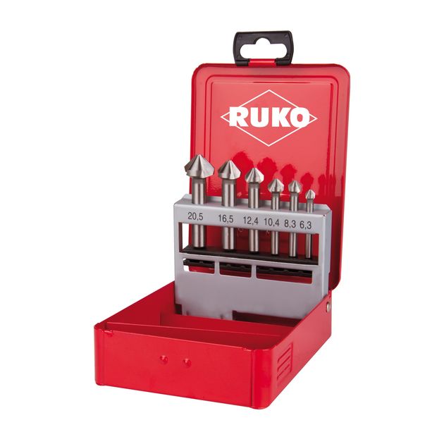 Набор зенкеров RUKO 6 шт. HSS, DIN 335, форма C 90° (6,3-20,5 мм), фото  | SNABZHENIE.com.ua