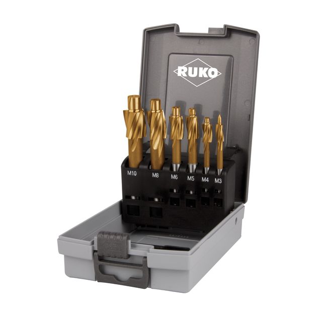 Набор цековок HSS TiN для отверстий M3-M10 в кейсе RUKO, фото  | SNABZHENIE.com.ua