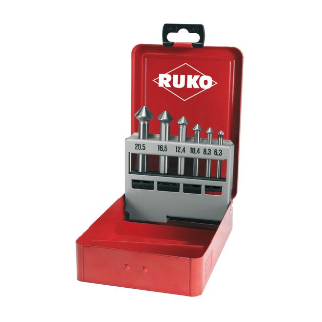 Набор зенкеров RUKO QUICKCut 6 шт. HSS Co, DIN 335, 6,3-20,5 мм, фото  | SNABZHENIE.com.ua