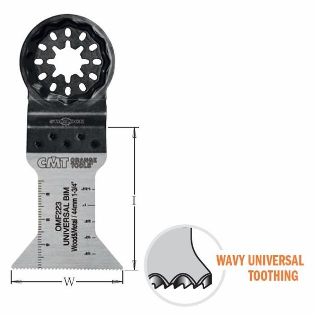 Пильное полотно осциляционное STARLOCK OMF223-X5, W=44, I=55, TPI=18, фото  | SNABZHENIE.com.ua