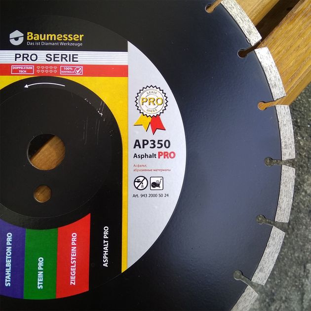 Алмазний круг для асфальту 350 x 3,5/2,5 x 10 x 25,4-11,5-24 HIT Asphalt Pro BAUMESSER (94320005024), фото , зображення 12 | SNABZHENIE.com.ua Алмазний круг для асфальту 350 x 3,5/2,5 x 10 x 25,4-11,5-24 HIT Asphalt Pro BAUMESSER (94320005024), фото , зображення 12 | SNABZHENIE.com.ua