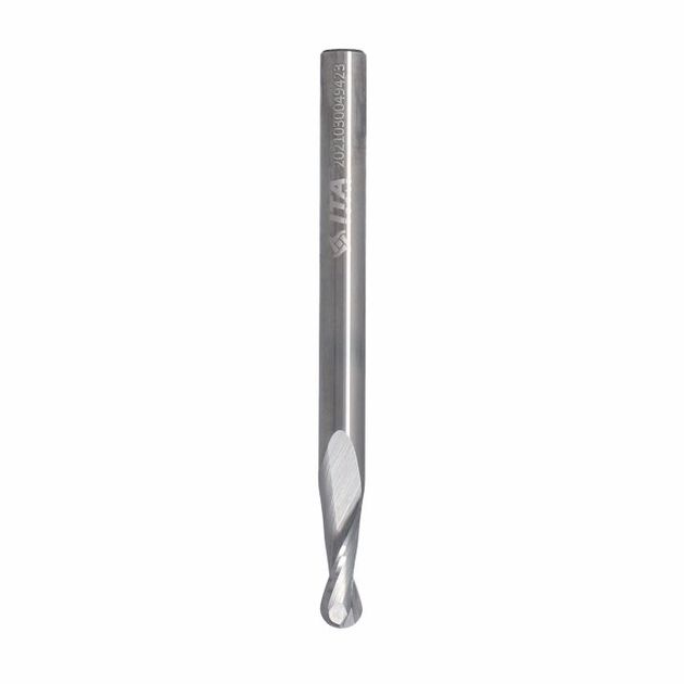 Фреза VHM Z2 D=5 I=12 L=60 S=5 RH чистова, радіус R=2,5 для алюмінію Ita Tools, фото  | SNABZHENIE.com.ua