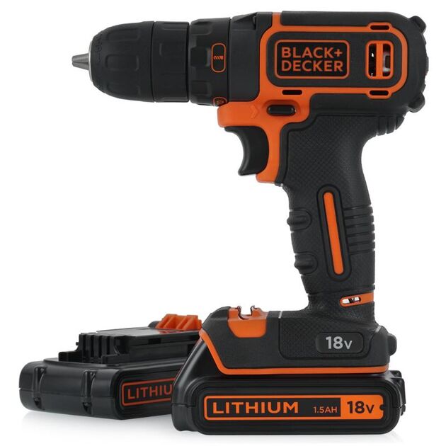 Дрель-шуруповерт аккумуляторная BLACK DECKER BDCDC18B, фото  | SNABZHENIE.com.ua