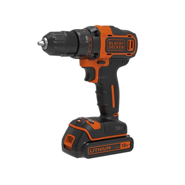 Аккумуляторная дрель-шуруповерт BLACK DECKER BDCDD186KB, фото  | SNABZHENIE.com.ua