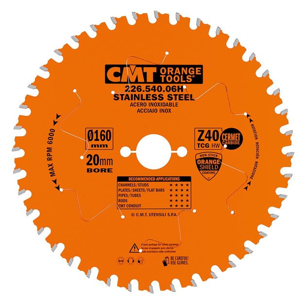 Пила CMT 160x20 мм, Z40 для сухого реза нержавеющей стали, фото  | SNABZHENIE.com.ua