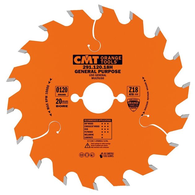 Дисковая пила CMT 120x20 мм, Z18 для ручных циркулярок, фото  | SNABZHENIE.com.ua