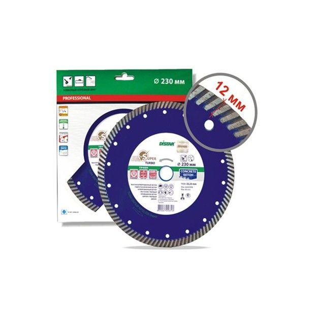 Алмазный отрезной круг DISTAR Turbo Super 232x2,6x12x22,23, фото , изображение 2 | SNABZHENIE.com.ua