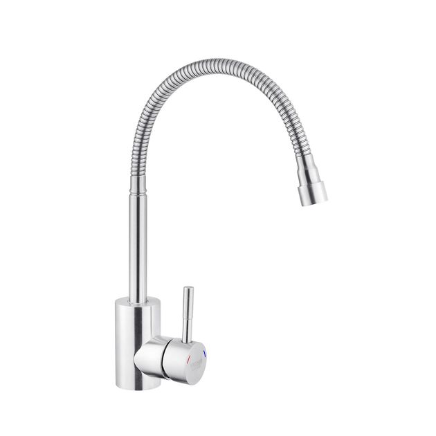 Смеситель кухонный с гибким изливом Kroner KRP Edelstahl ESG035-1, фото  | SNABZHENIE.com.ua