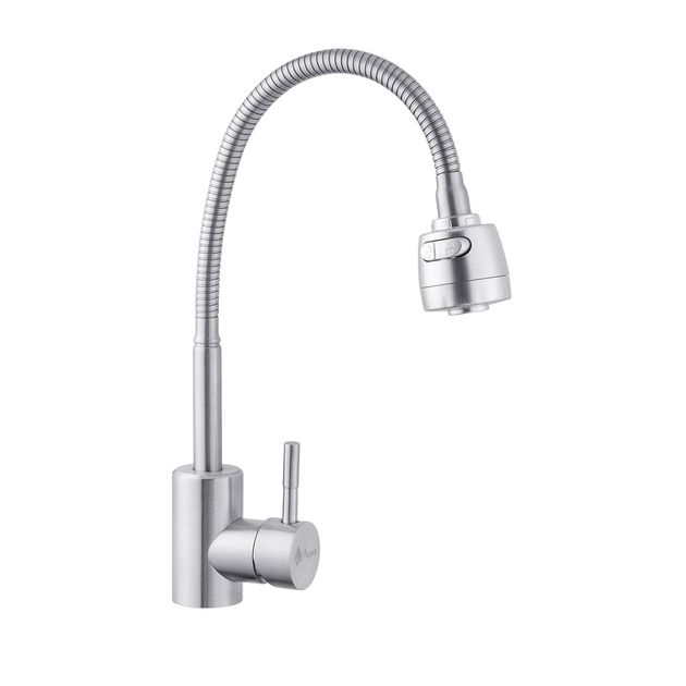 Смеситель для кухни Agua Acero с гибким изливом INOX035-2, фото  | SNABZHENIE.com.ua