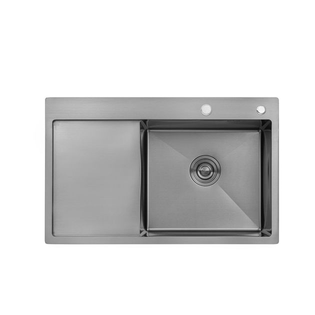 Кухонная мойка Kroner KRP Schwarze 7849RHM PVD (3,0/1,0 мм), фото  | SNABZHENIE.com.ua