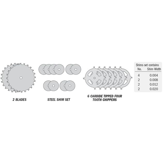 Пила пазова регульована 200 х 30 мм, Z 24, комплект з пильних дисків, пазових сегментів та регулювальних шайб-прокладок CMT (230.524.08M), фото , зображення 5 | SNABZHENIE.com.ua Пила пазова регульована 200 х 30 мм, Z 24, комплект з пильних дисків, пазових сегментів та регулювальних шайб-прокладок CMT (230.524.08M), фото , зображення 5 | SNABZHENIE.com.ua